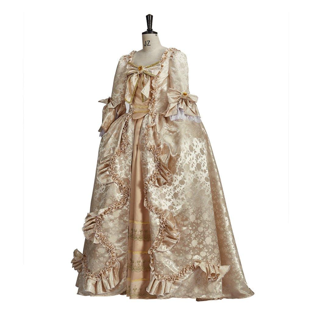 Vintage Rococo Victorian Renaissance Princess Colonial Period Prom Dress - Women's 3/4 - Length Sleeve Maxi Ball Gown for Cosplay, Halloween, Party, Performance - Coscosmos