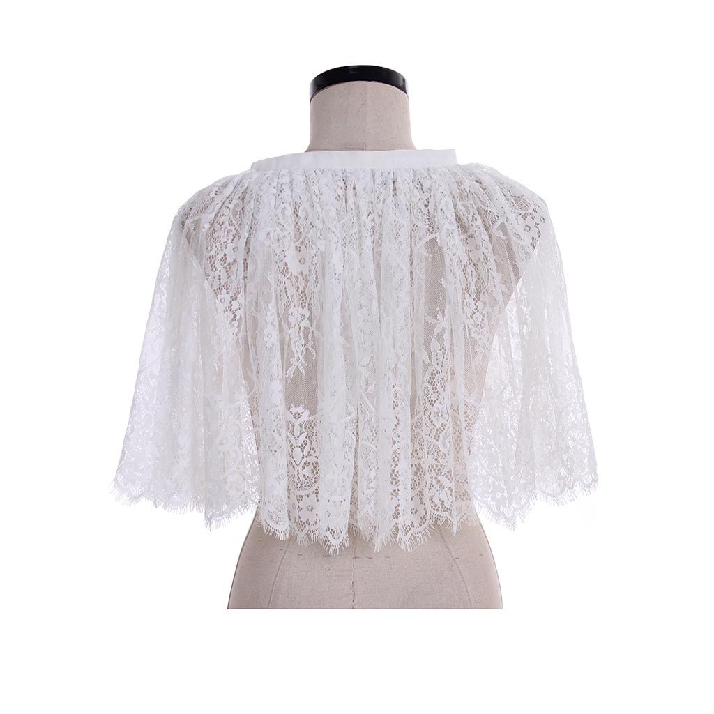 : white Lace Bolero Shrugs For Women Ladies Wedding Capes Wraps Bridal Bolero Short Cape Shawl and Wraps Evening Dress Wedding Cover Up - Coscosmos