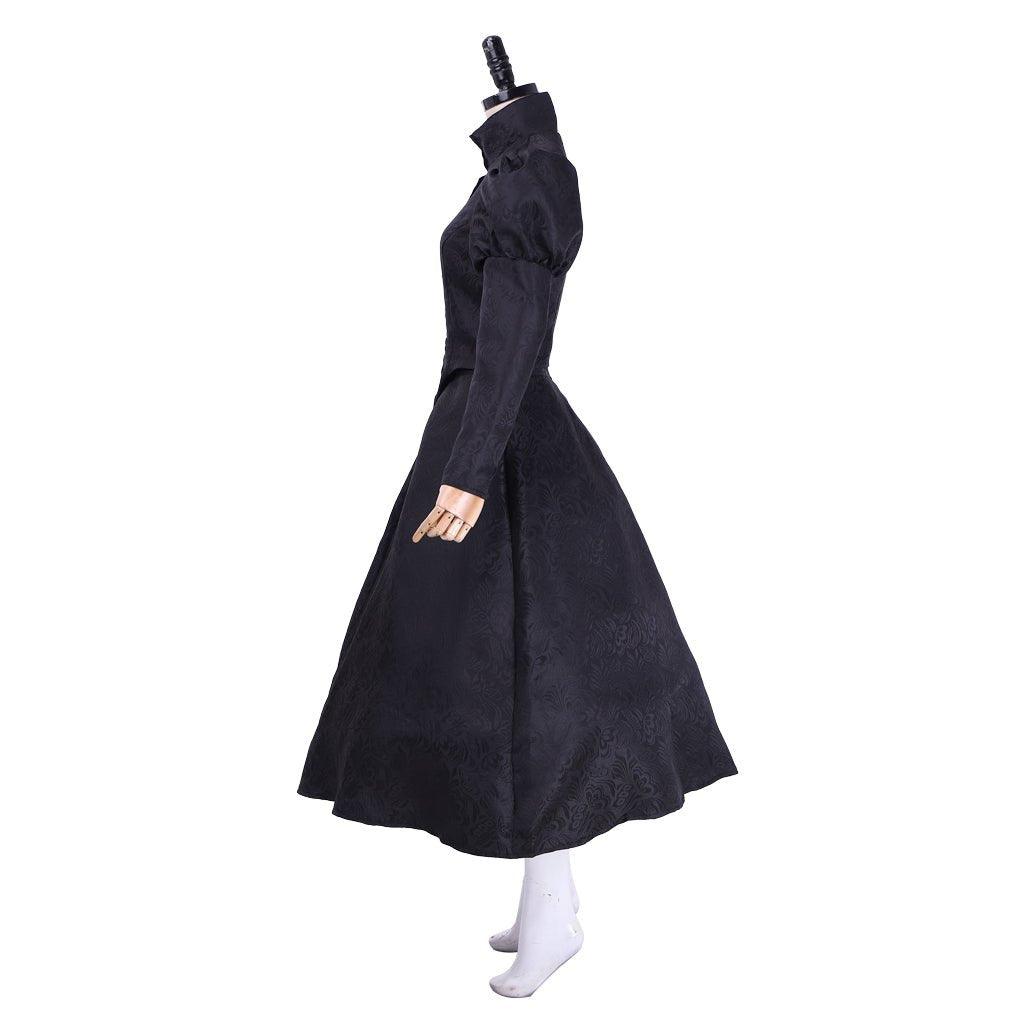 Wicked Musical Elphaba Cosplay Costume | Black Witch Dress & Hat | Medieval Victorian Witch Costume - Coscosmos