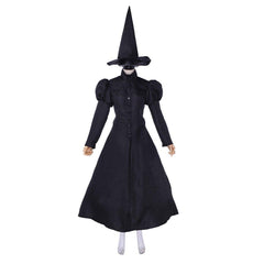 Wicked Musical Elphaba Cosplay Costume | Black Witch Dress & Hat | Medieval Victorian Witch Costume - Coscosmos