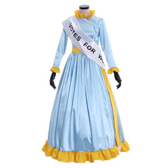 Winifred Mrs. Banks Blue Ball Gown Costume | Movie Cosplay Dress for Halloween, Carnival & Stage Performances - Coscosmos