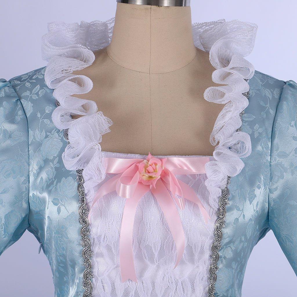 Women's Marie Antoinette Cosplay Dress Costume | Blue Colonial Rococo Ball Gown for Adults | Medieval Vintage Dress for Cosplay, Halloween, Party & Performance - Coscosmos