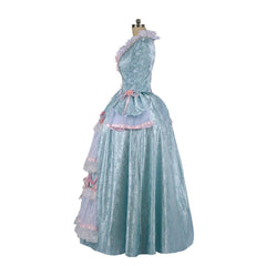 Women's Marie Antoinette Cosplay Dress Costume | Blue Colonial Rococo Ball Gown for Adults | Medieval Vintage Dress for Cosplay, Halloween, Party & Performance - Coscosmos