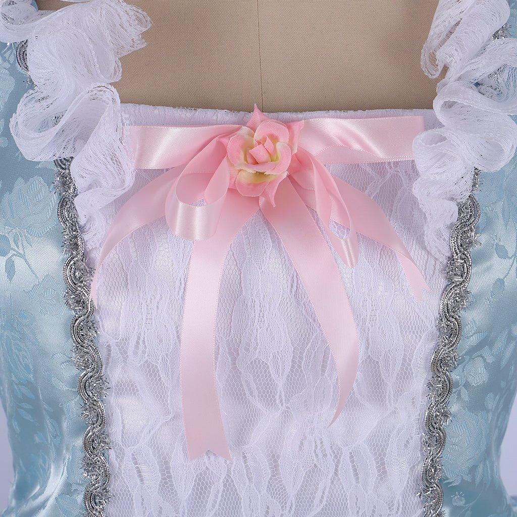 Women's Marie Antoinette Cosplay Dress Costume | Blue Colonial Rococo Ball Gown for Adults | Medieval Vintage Dress for Cosplay, Halloween, Party & Performance - Coscosmos