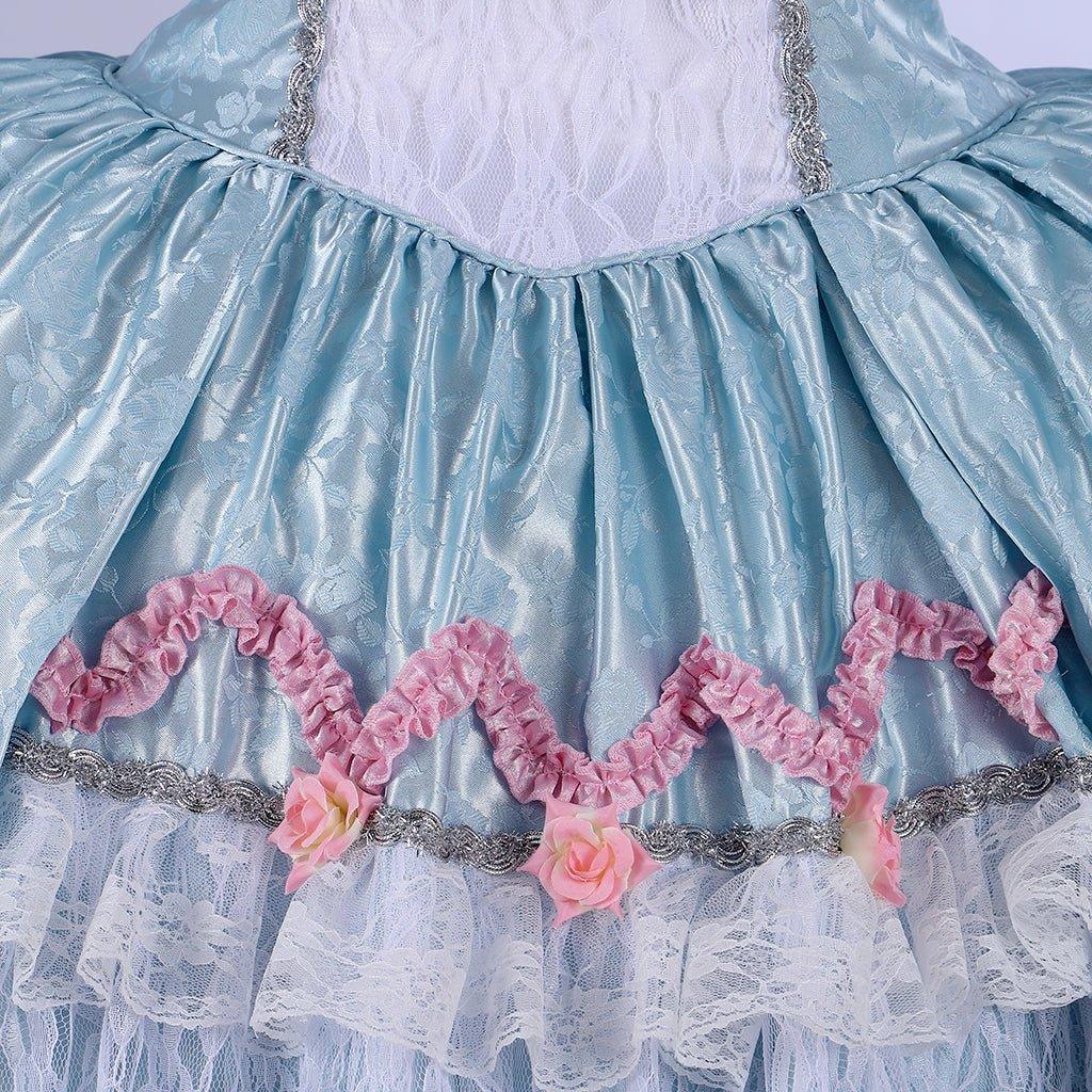 Women's Marie Antoinette Cosplay Dress Costume | Blue Colonial Rococo Ball Gown for Adults | Medieval Vintage Dress for Cosplay, Halloween, Party & Performance - Coscosmos