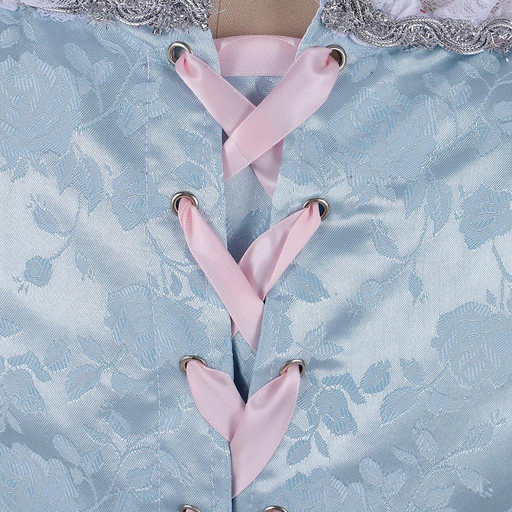 Women's Marie Antoinette Cosplay Dress Costume | Blue Colonial Rococo Ball Gown for Adults | Medieval Vintage Dress for Cosplay, Halloween, Party & Performance - Coscosmos