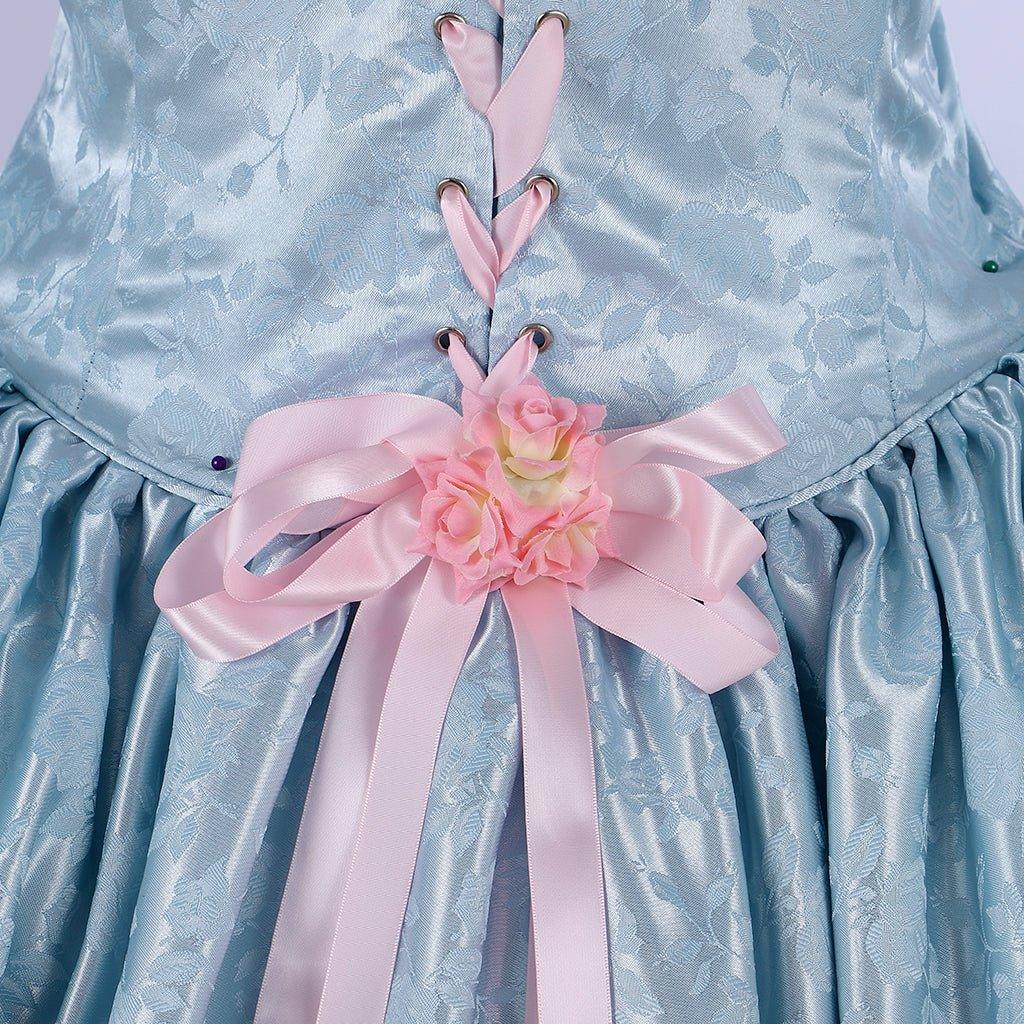 Women's Marie Antoinette Cosplay Dress Costume | Blue Colonial Rococo Ball Gown for Adults | Medieval Vintage Dress for Cosplay, Halloween, Party & Performance - Coscosmos