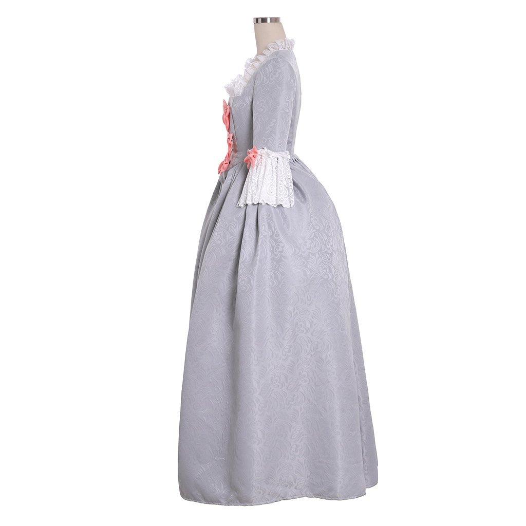 Women's Queen Marie Antoinette Rococo Ball Gown | Victorian Costume in Grey | Colonial Period Princess Dress - Coscosmos