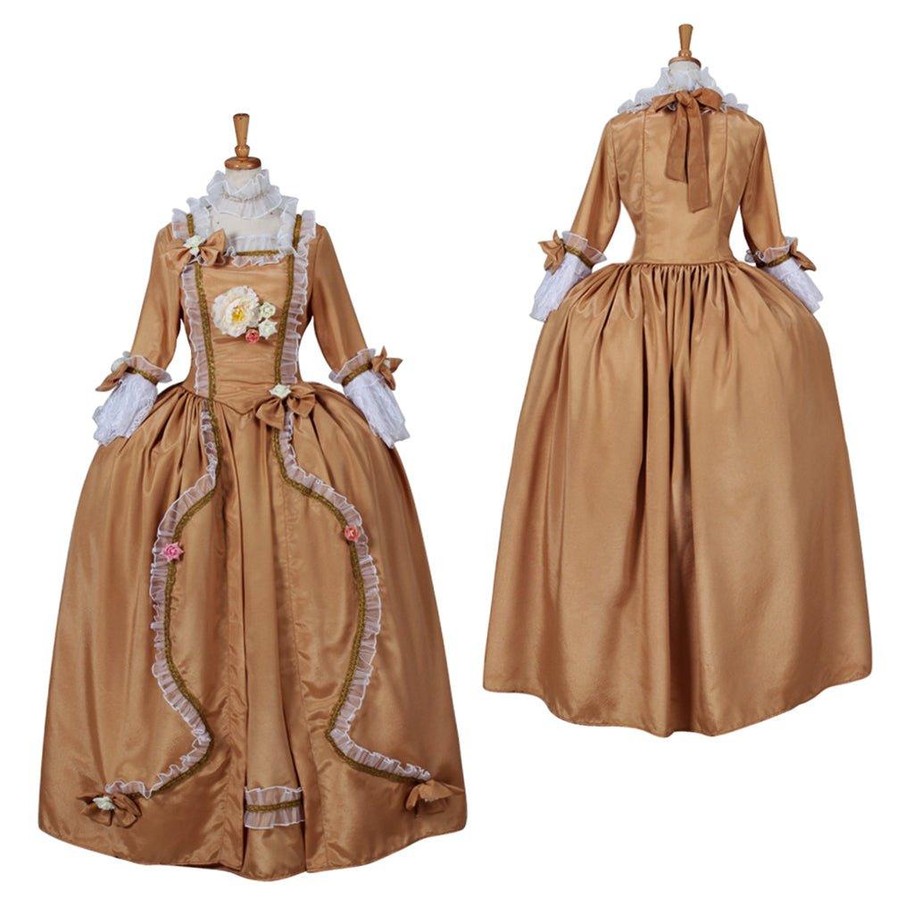 Women's Rococo Medieval Aristocrat Ball Gown | Victorian Yellow Dress | Colonial Period Princess Costume - Coscosmos