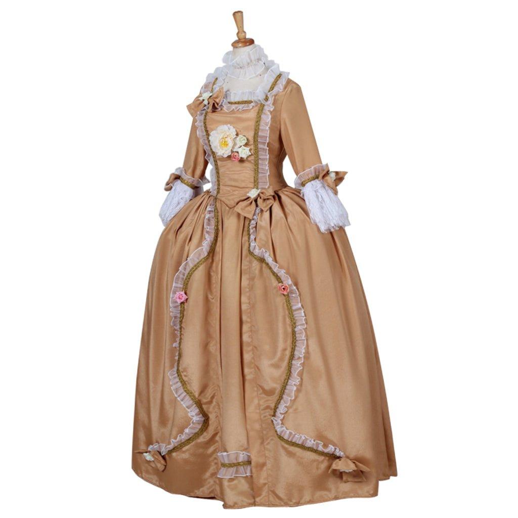 Women's Rococo Medieval Aristocrat Ball Gown | Victorian Yellow Dress | Colonial Period Princess Costume - Coscosmos