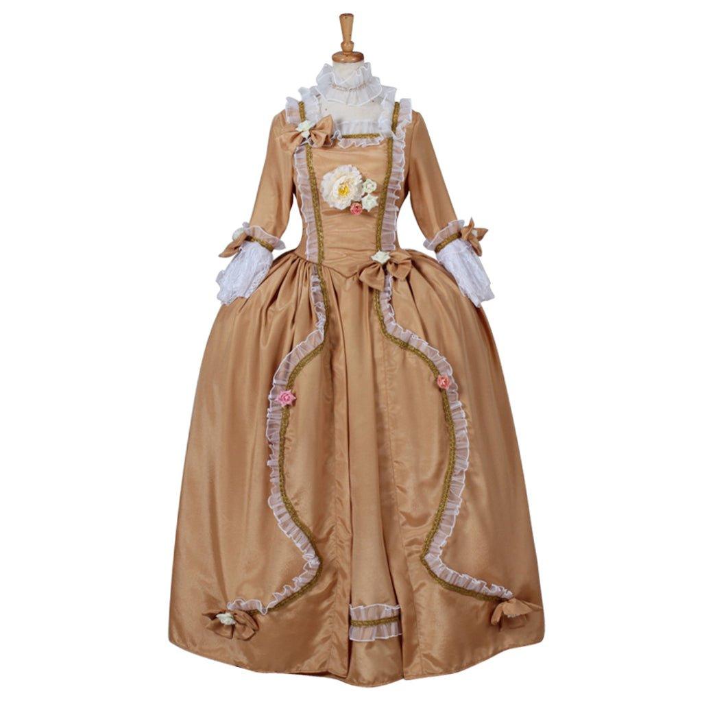 Women's Rococo Medieval Aristocrat Ball Gown | Victorian Yellow Dress | Colonial Period Princess Costume - Coscosmos