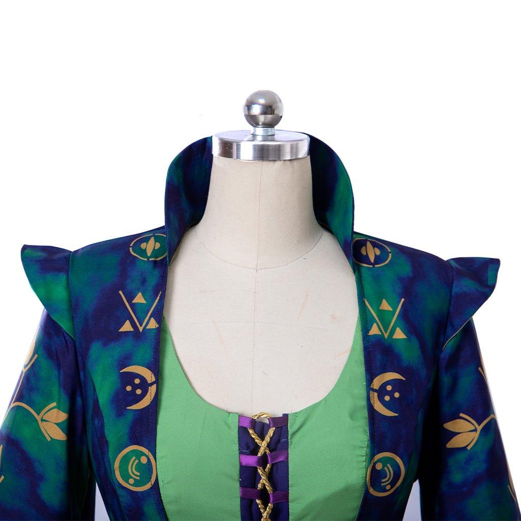 Women's Winifred Sanderson Cosplay Costume | Green Witch Robe for Halloween | Hocus Pocus Witch Outfit - Coscosmos