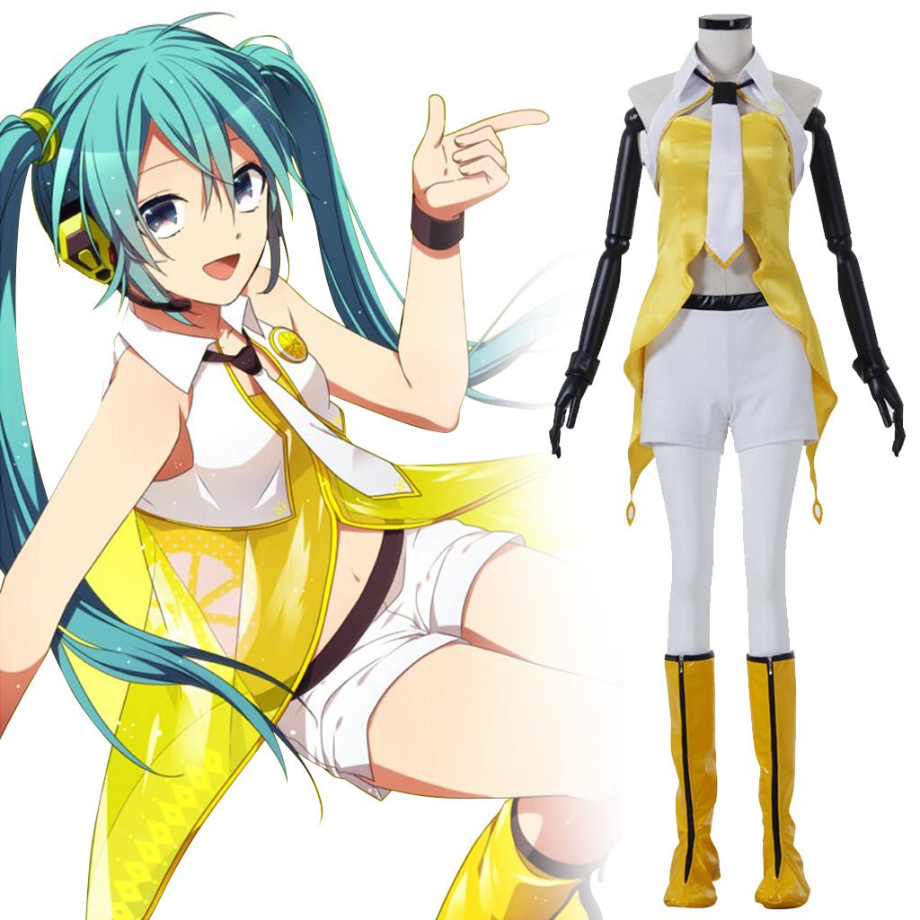 Stunning Yellow Miku Cosplay Costume | Halloweez Hatsune Miku Outfit - Halloweez